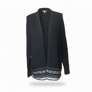 360 Cashmere Open Front Fair Isle Cardigan Size S Cashmere Wool Blend